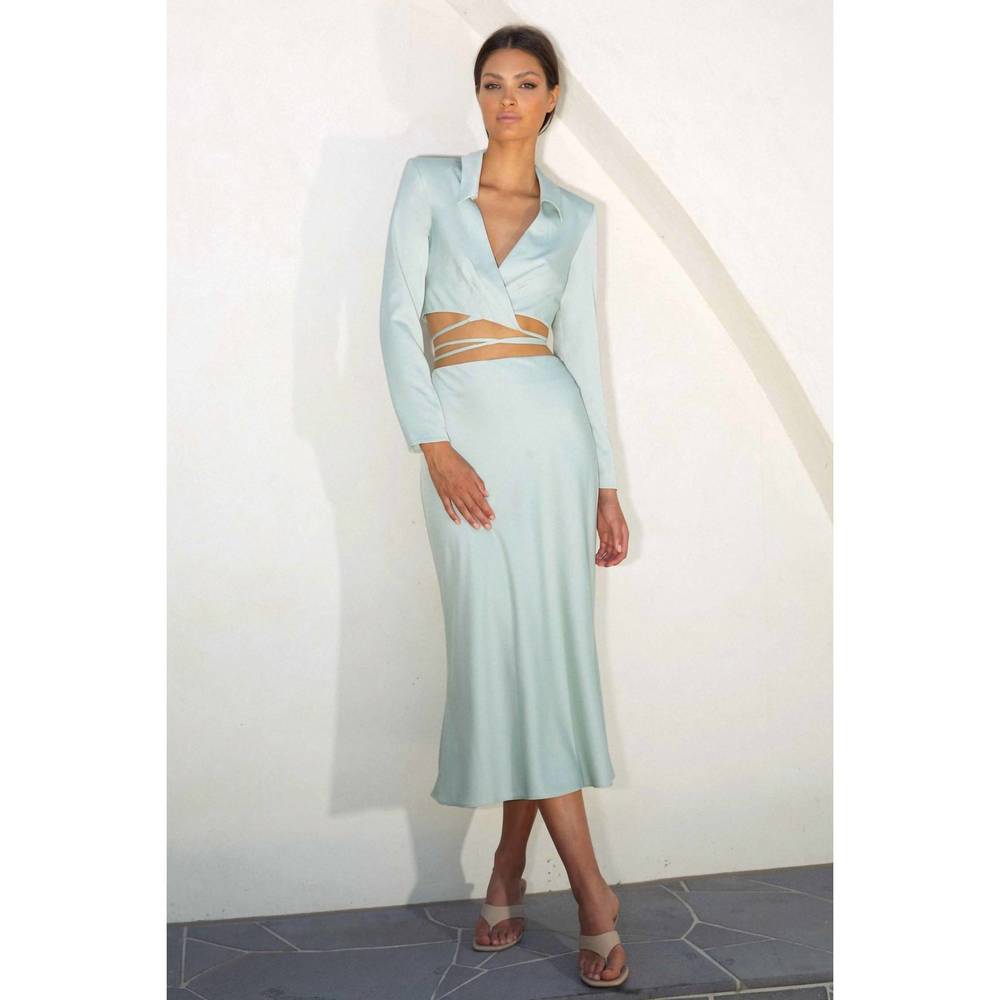 NEW MISHA maela long sleeves top in seafoam